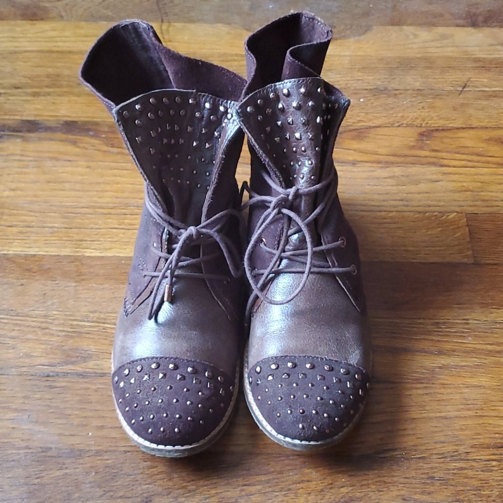 The Sak Studded Moto Combat Boots